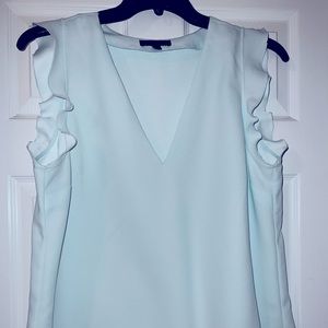 Banana Republic sleeveless blouse with peplum bottom and ruffle sleeves